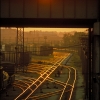 Sunset on Railroad Tracks